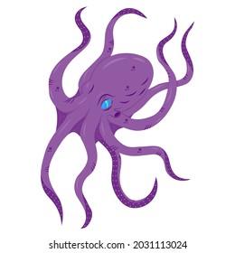 animal octopus drawing, vector illustration