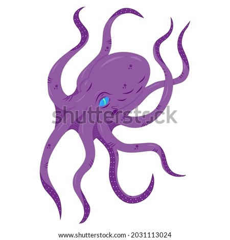 animal octopus drawing, vector illustration