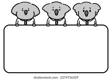 Animal office worker characters and copy space.