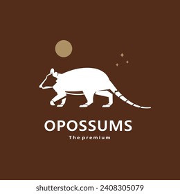 animal opossums natural logo vector icon silhouette retro hipster