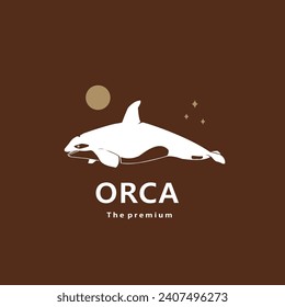 animal orca natural logo vector icon silhouette retro hipster