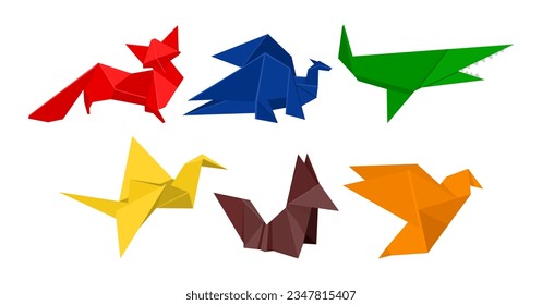 Animal origami illustration vector design