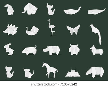Animal origami vector