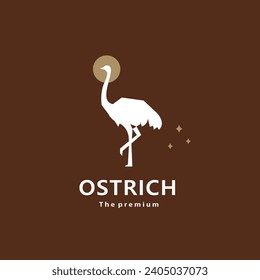 animal ostrich natural logo vector icon silhouette retro hipster