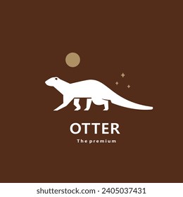 animal otter natural logo vector icon silhouette retro hipster