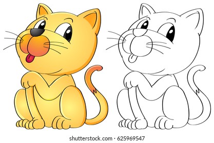 Animal outline for cat illustration