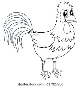 Animal Outline Chicken Illustration Stock Vector (Royalty Free ...