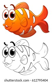 Animal outline for clownfish illustration