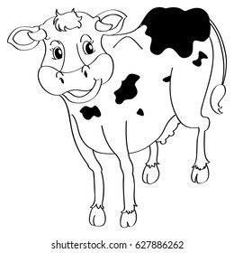 Animal Outline Cow Illustration Stock Vector (royalty Free) 627886262 