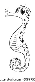 Animal outline for cute seahorse illustration
