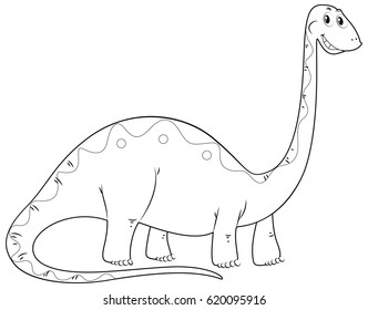 Animal outline for dinosaur long neck illustration