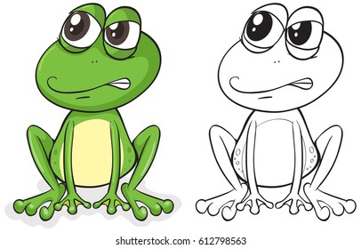 comic frog character icon stock vector royalty free 646037431 outline of a frog