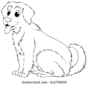 Animal outline for golden retriever illustration