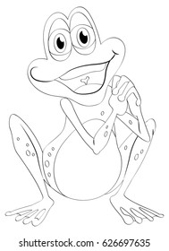 Animal outline for happy frog illustration