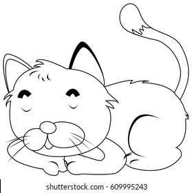 Animal outline for kitten illustration