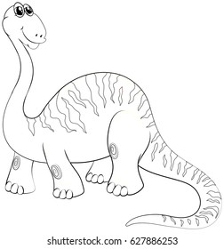 Animal outline for long neck dinosaur illustration