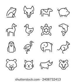 Animal outline minimal icon set