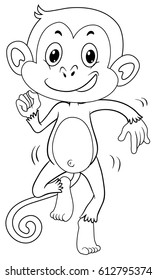 Animal outline for monkey dancing illustration