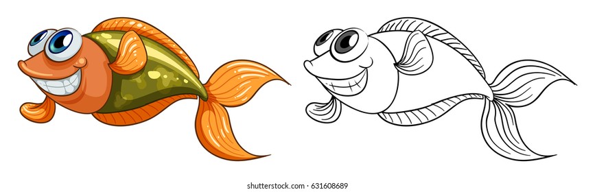 Animal outline for small fish illustration