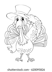 Animal outline for wild turkey illustration