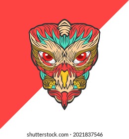 Animal owl face design vector template