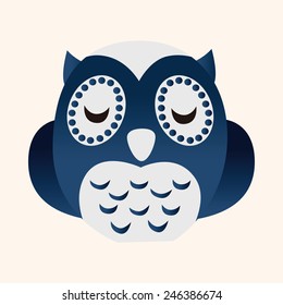 Animal owl flat icon elements, eps10