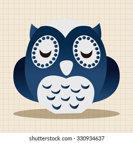 Animal owl flat icon elements, eps10