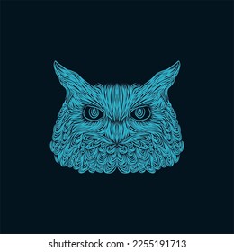 Animal Owl Head Face illustration design, Logo Vector Design. Abstract, designs concept, logo, logotype element for template.