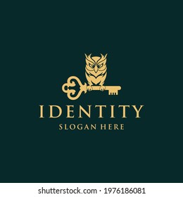 Animal Owl Key Vector Logo Design