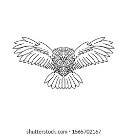 Animal Owl Line Graphic Illustration Vector Art T-shirt Design