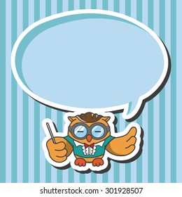 animal owl playing instrument cartoon theme elements