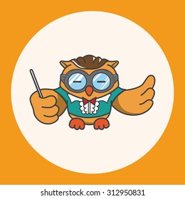animal owl playing instrument cartoon theme elements