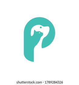 animal P initial logo creative concept