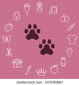 Animal pads icon, vector design element