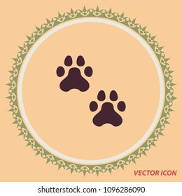 Animal pads icon, vector design element