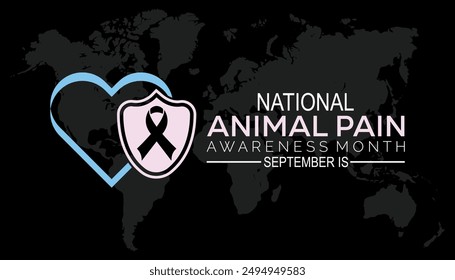 Animal Pain Awareness Month is observed every year on September.Holiday concept background, placard, banner design template Vector illustration background design.