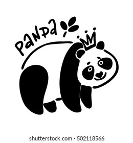 Animal. Panda bear. Logo. Vector graphic art for design.