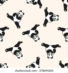 animal panda cartoon, cartoon seamless pattern background