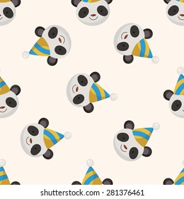 animal panda cartoon , cartoon seamless pattern background