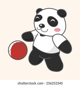 Animal panda doing sports cartoon theme elements