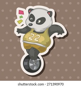 Animal panda doing sports cartoon theme elements