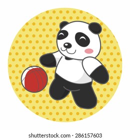 Animal panda doing sports cartoon theme elements