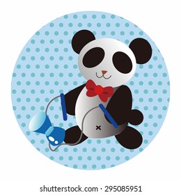 Animal panda doing sports cartoon theme elements