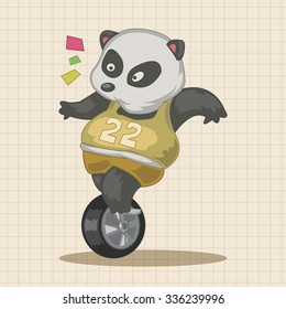 Animal panda doing sports cartoon theme elements