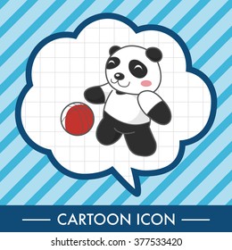 Animal panda doing sports cartoon theme elements