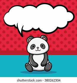 animal panda doodle, speech bubble