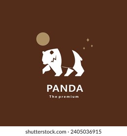animal panda natural logo vector icon silhouette retro hipster
