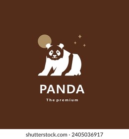 animal panda natural logo vector icon silhouette retro hipster
