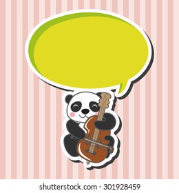 animal panda playing instrument cartoon theme elements