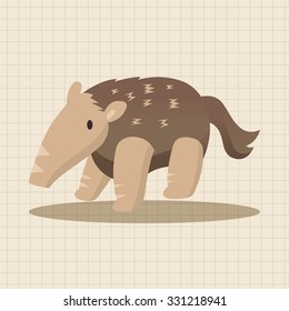 Animal Pangolin flat icon elements, eps10